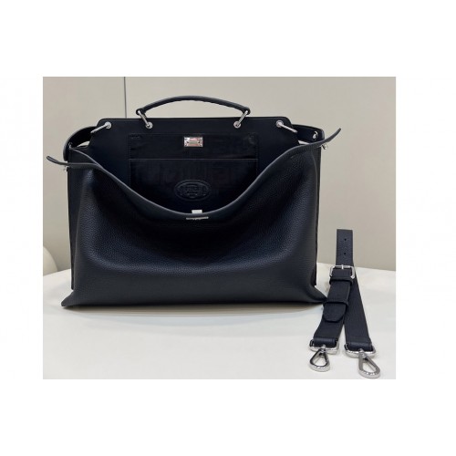 Fendi 8BN304 Peekaboo ISeeU Large Bag in Black leather