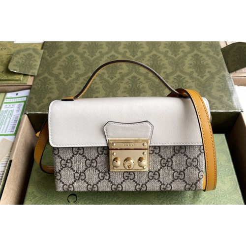 Gucci Padlock mini bag in Beige and ebony Supreme canvas