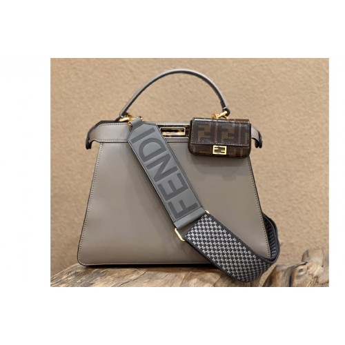 Fendi 8BN321 Peekaboo Iseeu Medium bag in Gray Leather