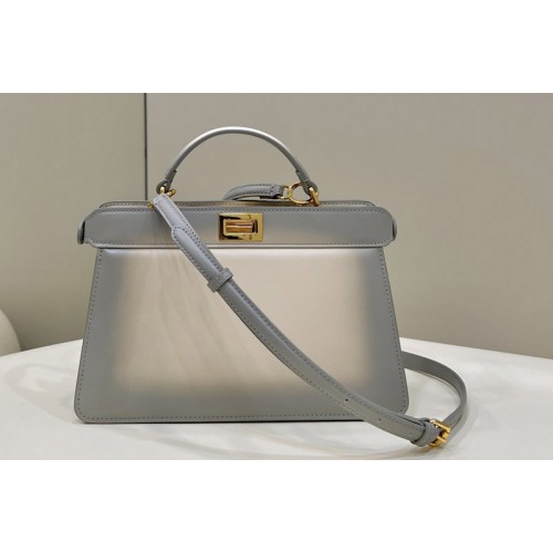 Fendi 8BN327 Peekaboo Iseeu Small bag in Grey Leather
