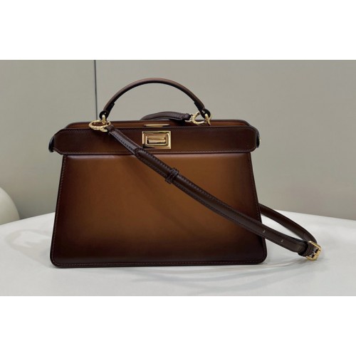 Fendi 8BN327 Peekaboo Iseeu Small bag in Brown Leather