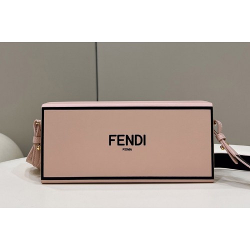 Fendi 8BT340 Horizontal Box Crossbody Bag in Pink Leather