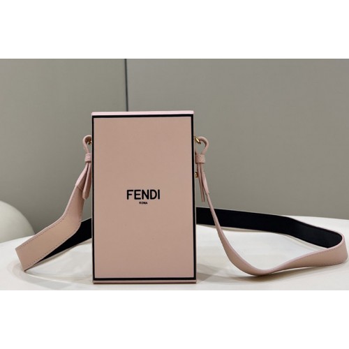 Fendi 7VA519 Fendi Box Shoulder Bag in Pink Leather