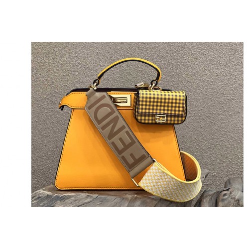 Fendi 8BN327 Peekaboo Iseeu Small Bag in Orange leather