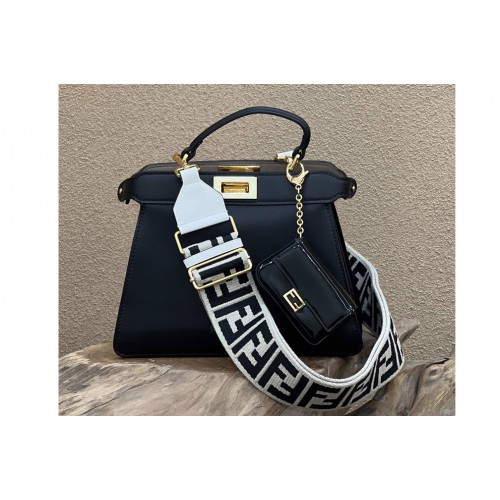 Fendi 8BN327 Peekaboo Iseeu Small Bag in Black leather