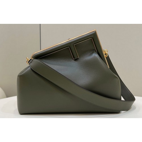 Fendi 8BP127 Fendi First Medium bag in Green leather Fendi 8BP127 Fendi First Medium bag in Green leather