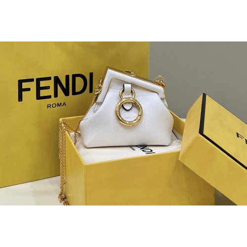 Fendi 7AS051 Nano Fendi First Charm Bag in White nappa leather Fendi 7AS051 Nano Fendi First Charm Bag in White nappa leather