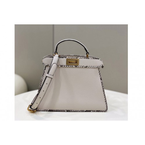 Fendi 8BN327 Peekaboo Iseeu Small bag in White leather