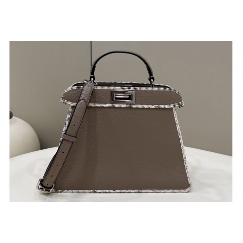 Fendi 8BN327 Peekaboo Iseeu Small bag in Gray leather