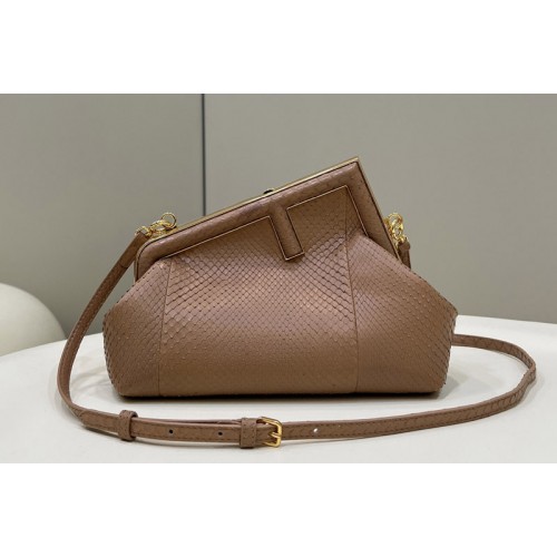 Fendi 8BP129 Fendi First Small bag in Brown python leather