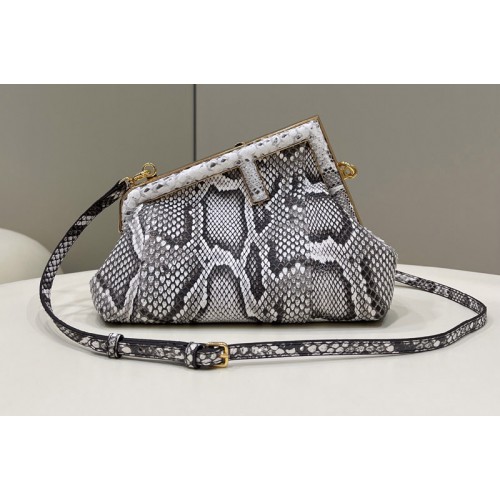 Fendi 8BP129 Fendi First Small bag in Dark gray python leather