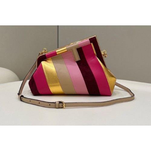 Fendi 8BP129 Fendi First Small bag in Leather bag with multicolor inlay