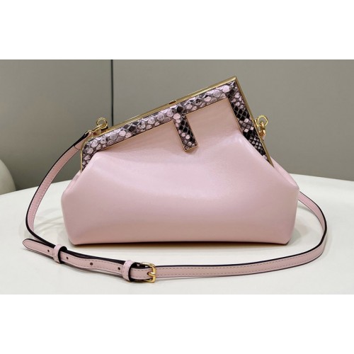 Fendi 8BP129 Fendi First Small bag in Pink leather and python leather