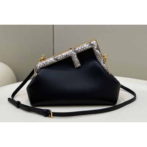 Fendi 8BP129 Fendi First Small bag in Black leather and python leather