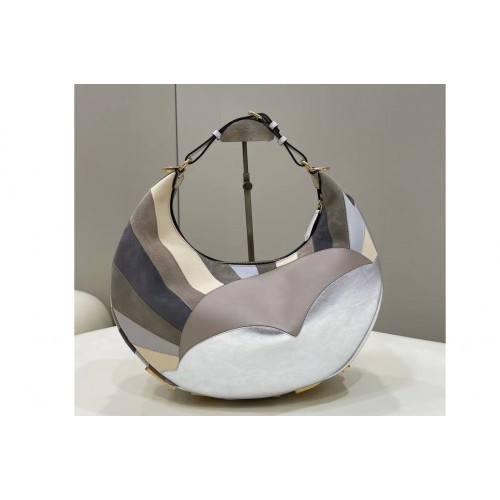 Fendi 8BR799 Fendigraphy Medium hobo bag in Leather bag with multicolor inlay Fendi 8BR799 Fendigraphy Medium hobo bag in Leather bag with multicolor inlay