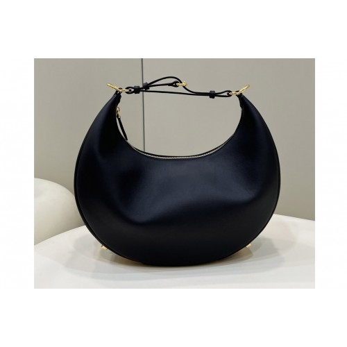 Fendi 8BR799 Fendigraphy Medium hobo Bag in Black Leather