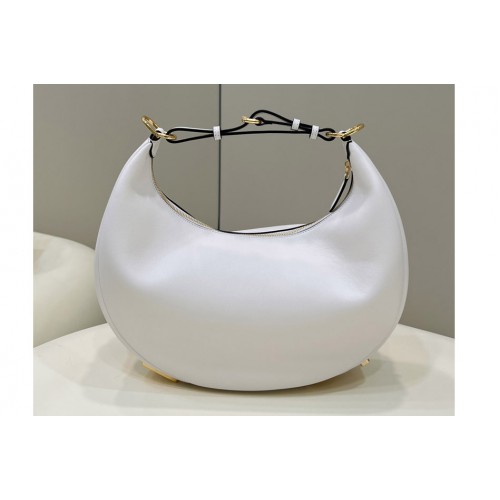 Fendi 8BR799 Fendigraphy Medium hobo Bag in White Leather