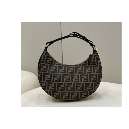 Fendi 8BR798 Fendigraphy Small hobo bag in Brown FF fabric Fendi 8BR798 Fendigraphy Small hobo bag in Brown FF fabric
