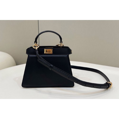 Fendi 8BN335 Peekaboo ISeeU Petite bag in Black padded nappa leather