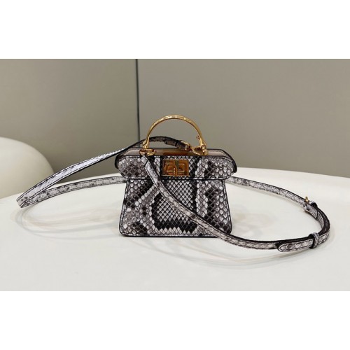 Fendi Nano Peekaboo ISeeU bag in Dark gray python leather