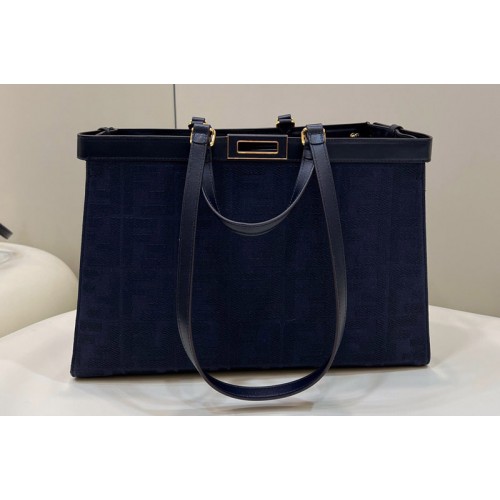 Fendi 8BH374 Medium X-Tote bag in Black canvas FF