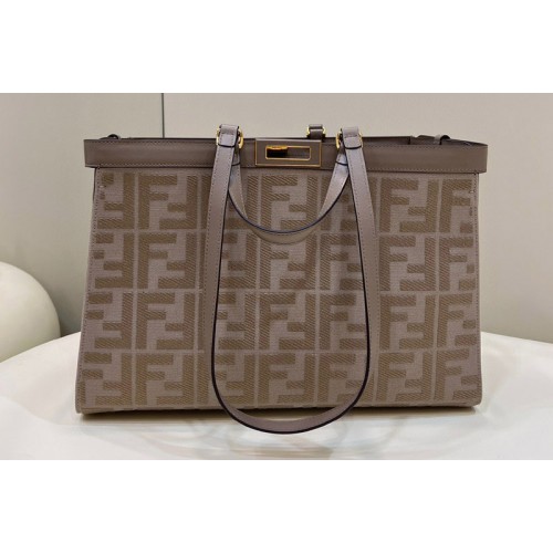 Fendi 8BH374 Medium X-Tote bag in Beige canvas FF