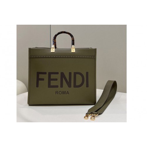 Fendi 8BH372 Sunshine Medium Shopper Bag in Green leather Fendi 8BH372 Sunshine Medium Shopper Bag in Green leather