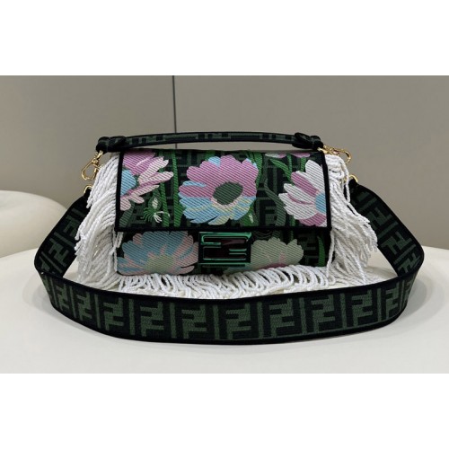 Fendi 8BR600 Baguette Bag in Green FF Fabric