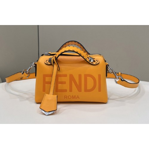Fendi 8BL145 By The Way Mini small Boston bag in Orange leather