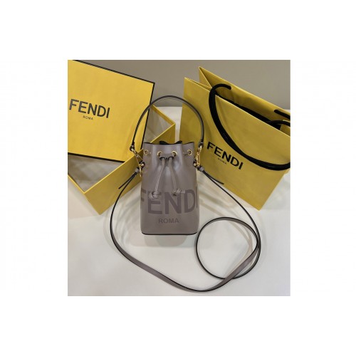 Fendi 8BS010 Small Mon Tresor bucket bag in Gray leather Fendi 8BS010 Small Mon Tresor bucket bag in Gray leather