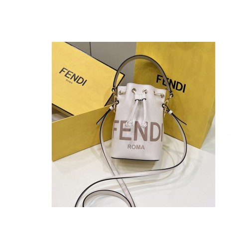 Fendi 8BS010 Small Mon Tresor bucket bag in White leather