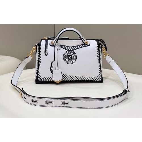 Fendi 8BL146 By The Way Medium California Sky Bucket Bag in White Leather Fendi 8BL146 By The Way Medium California Sky Bucket Bag in White Leather