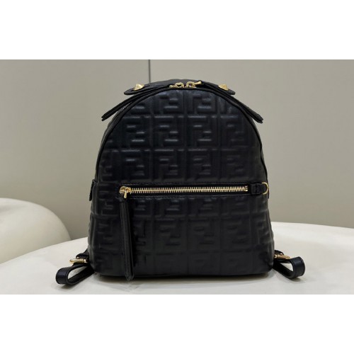Fendi 8BZ038 Mini Backpack in Black Leather