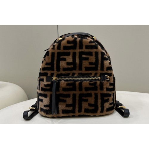 Fendi 8BZ038 Mini Backpack in brown sheepskin Fendi 8BZ038 Mini Backpack in brown sheepskin