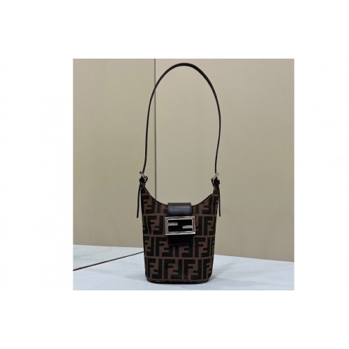 Fendi Mini Vintage shoulder bag in Brown Canvas FF