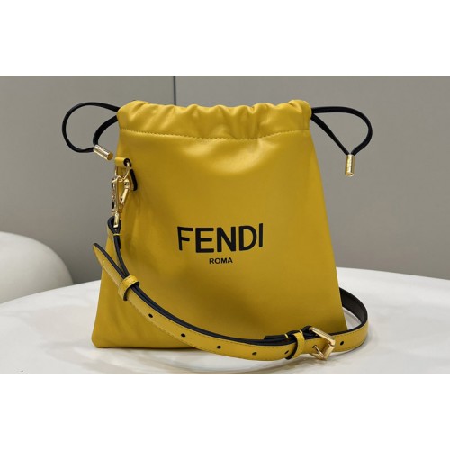 Fendi 7VA510 Pack Small Pouch Bag in Yellow Leather