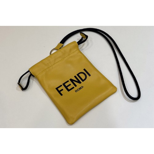 Fendi 7VA510 Pack mini Pouch Bag in Yellow Leather Fendi 7VA510 Pack mini Pouch Bag in Yellow Leather