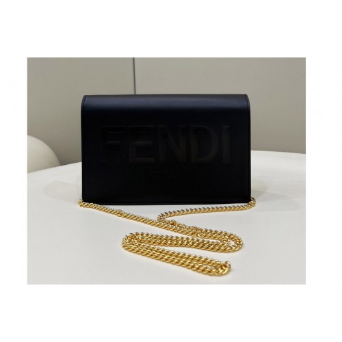 Fendi 8BS006 Wallet On Chain mini-bag in Black leather