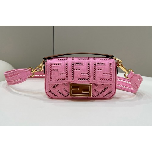 Fendi 8BS017 Mini Baguette bag in Pink Leather