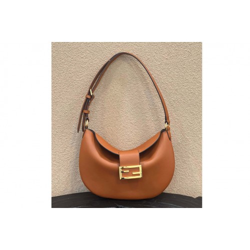 Fendi 8BR790 Croissant Small Bag in Tan Leather Fendi 8BR790 Croissant Small Bag in Tan Leather