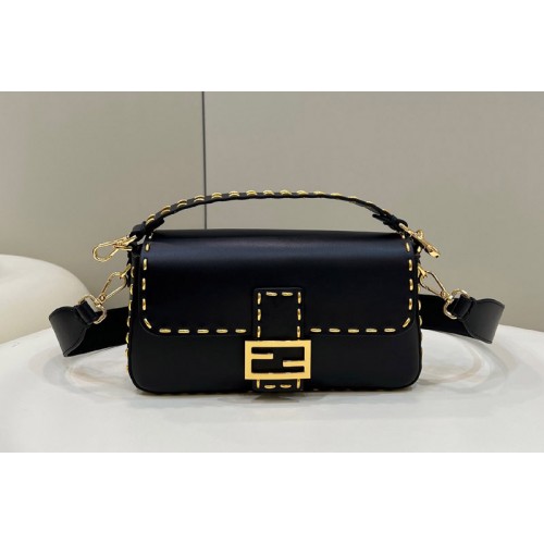 Fendi 8BR600 medium Baguette bag in Black Leather