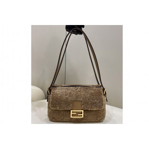 Fendi 8BR794 Baguette Multi bag in Tan sheepskin