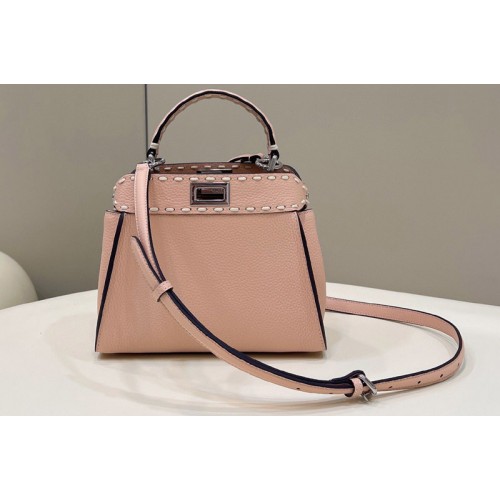 Fendi 8BN244 Peekaboo Mini Bag in Pink leather