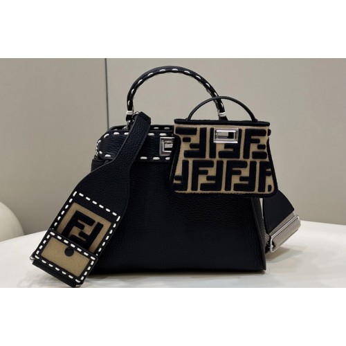 Fendi 8BN244 Peekaboo Mini Bag in Black leather Fendi 8BN244 Peekaboo Mini Bag in Black leather