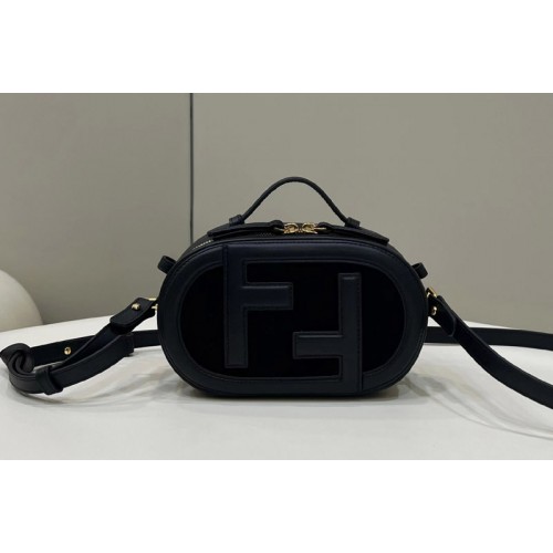 Fendi 8BS058 Mini Camera Case mini-bag in Black leather and suede