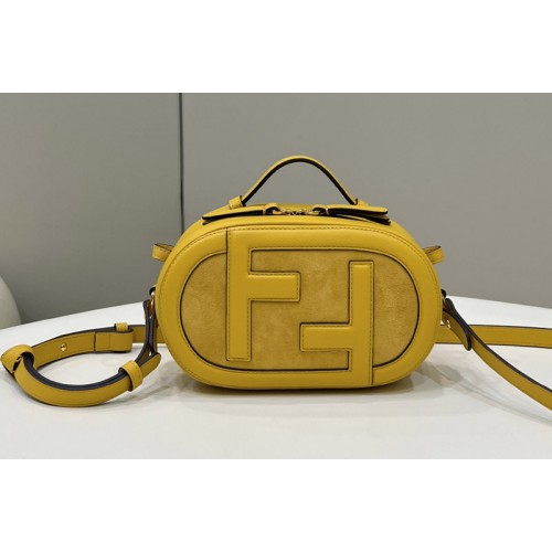 Fendi 8BS058 Mini Camera Case mini-bag in Yellow leather and suede