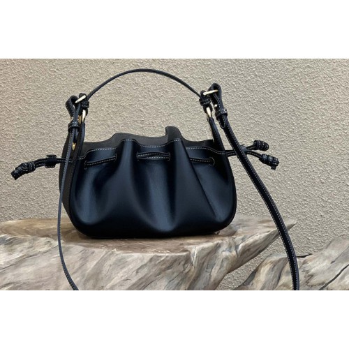 Fendi 8BS059 Pomodorino Mini bag in Black Leather