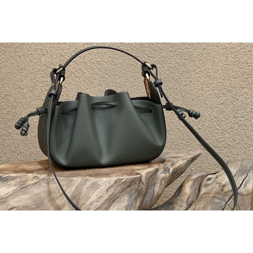 Fendi 8BS059 Pomodorino Mini bag in Green Leather