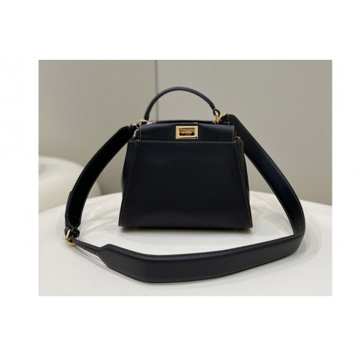 Fendi 8BN244 Peekaboo Mini Bag in Black Leather