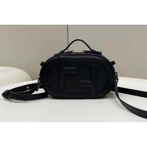 Fendi 8BS058 OLock Mini Camera Case Oval mini bag in Black leather
